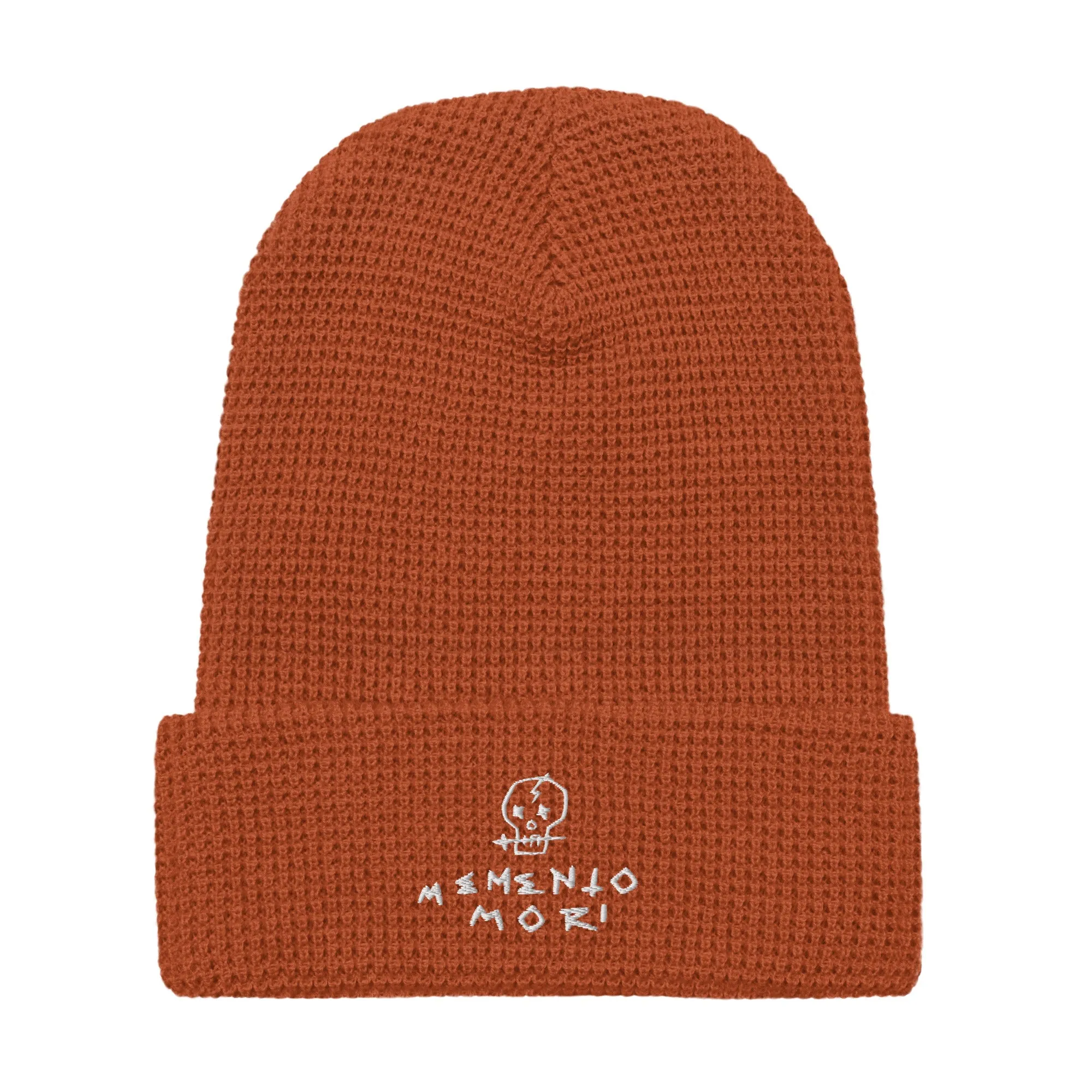 Memento Mori White Waffle beanie