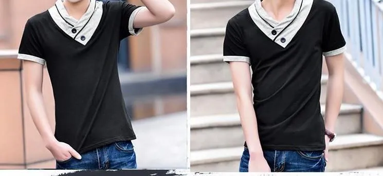 Men's Fashion High Collar T-Shirt