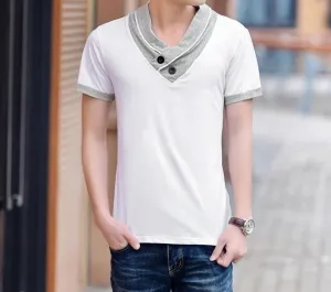 Men's Fashion High Collar T-Shirt