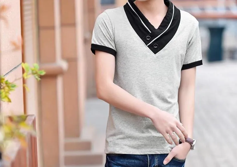 Men's Fashion High Collar T-Shirt