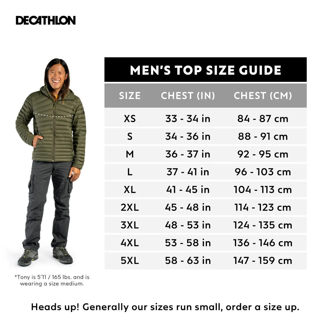 Men’s padded hiking jacket with hood -5°C, MT100