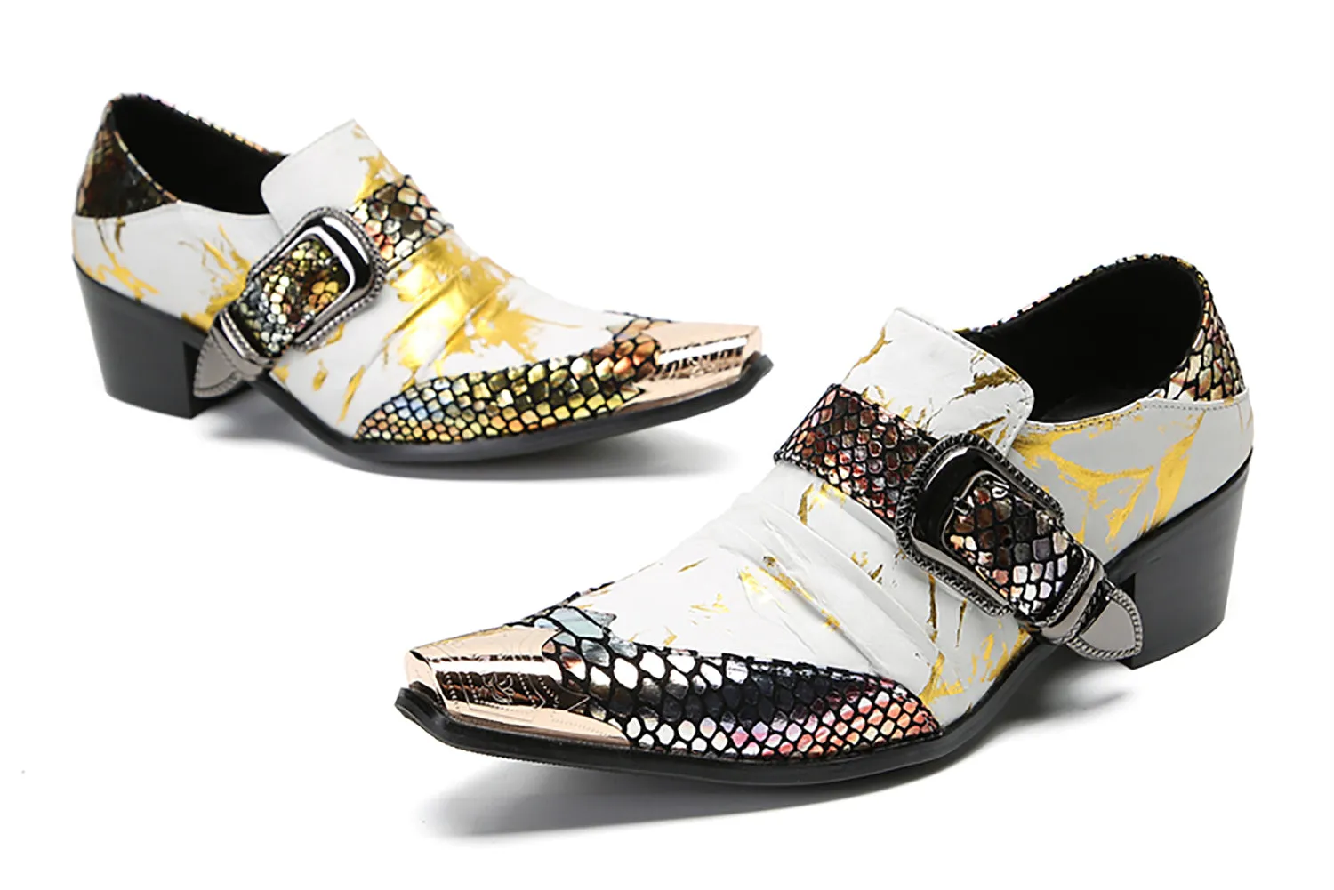 Men's Party Metal-Toe Western Penny Loafers
