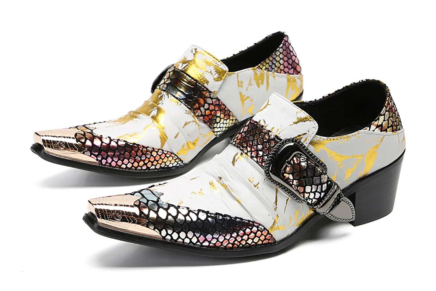 Men's Party Metal-Toe Western Penny Loafers