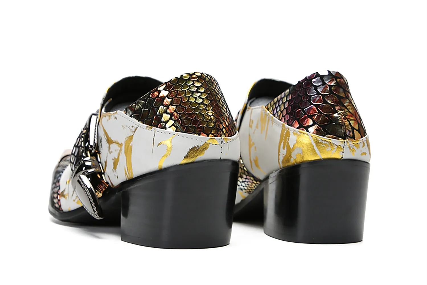 Men's Party Metal-Toe Western Penny Loafers