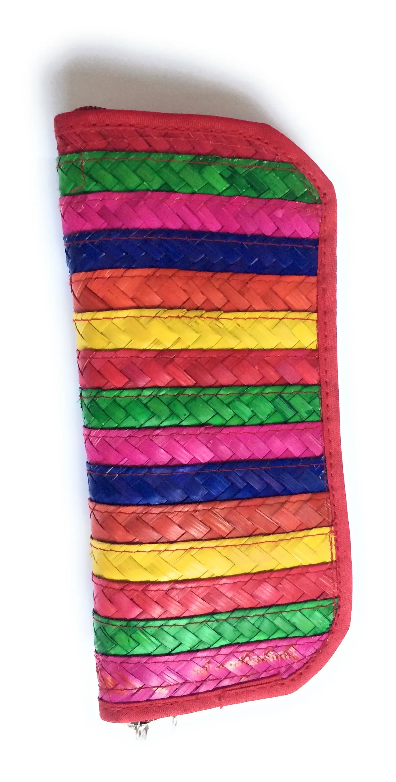 Mexican Woven Palm Leaf Coin Wallet Multi-Color