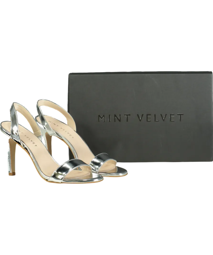 Mint Velvet Metallic Amara Stiletto Heel Sandals UK 6 EU 39 👠