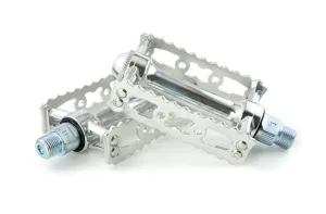 MKS Sylvan Touring Alloy Urban Fixed Toe Clip Compatible Bicycle Pedal - Silver