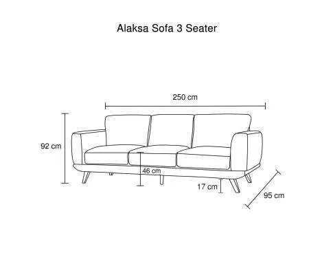 Modern Stylish Brown Alaska Sofa 3 Seater