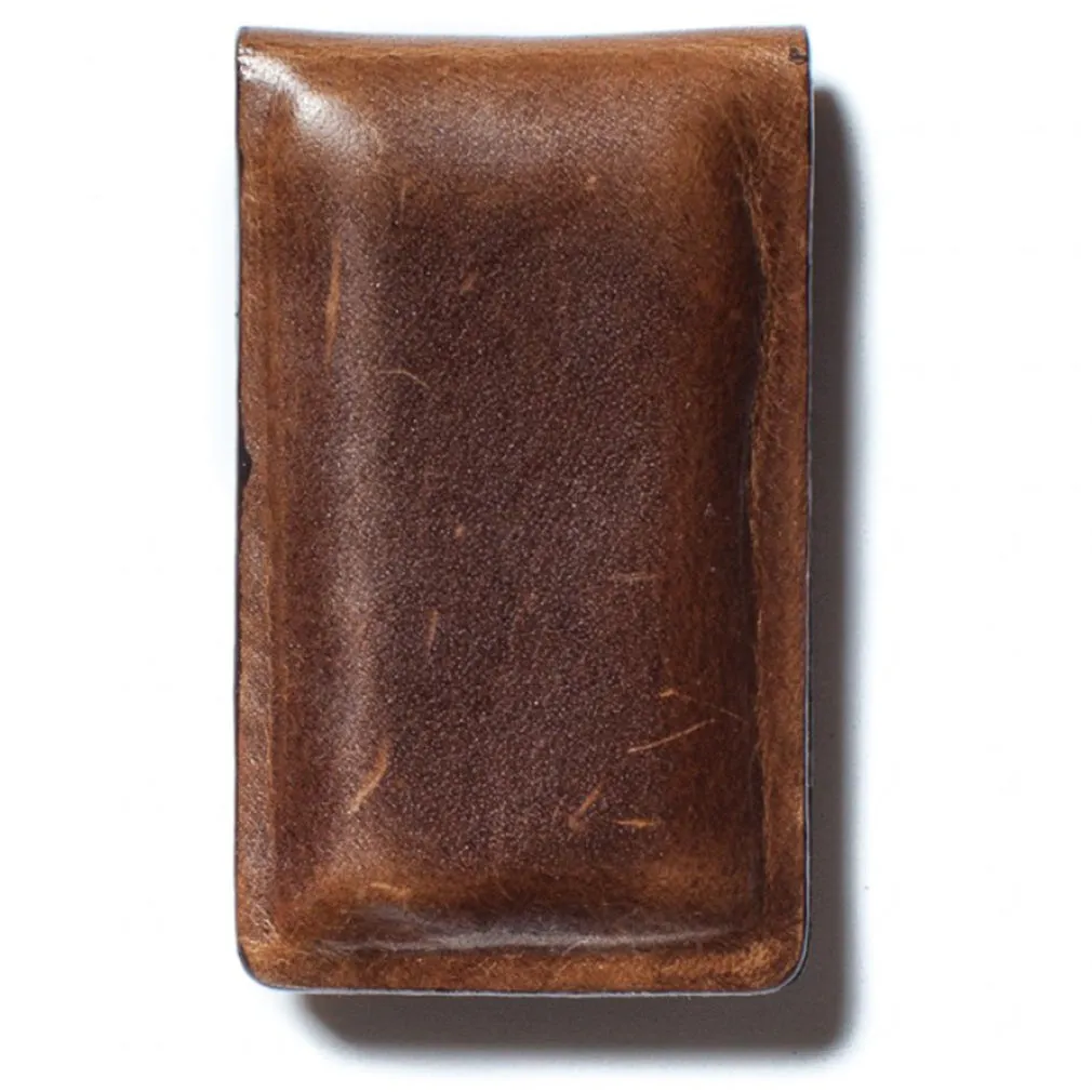 Moore and Giles Leather Money Clip, Brown