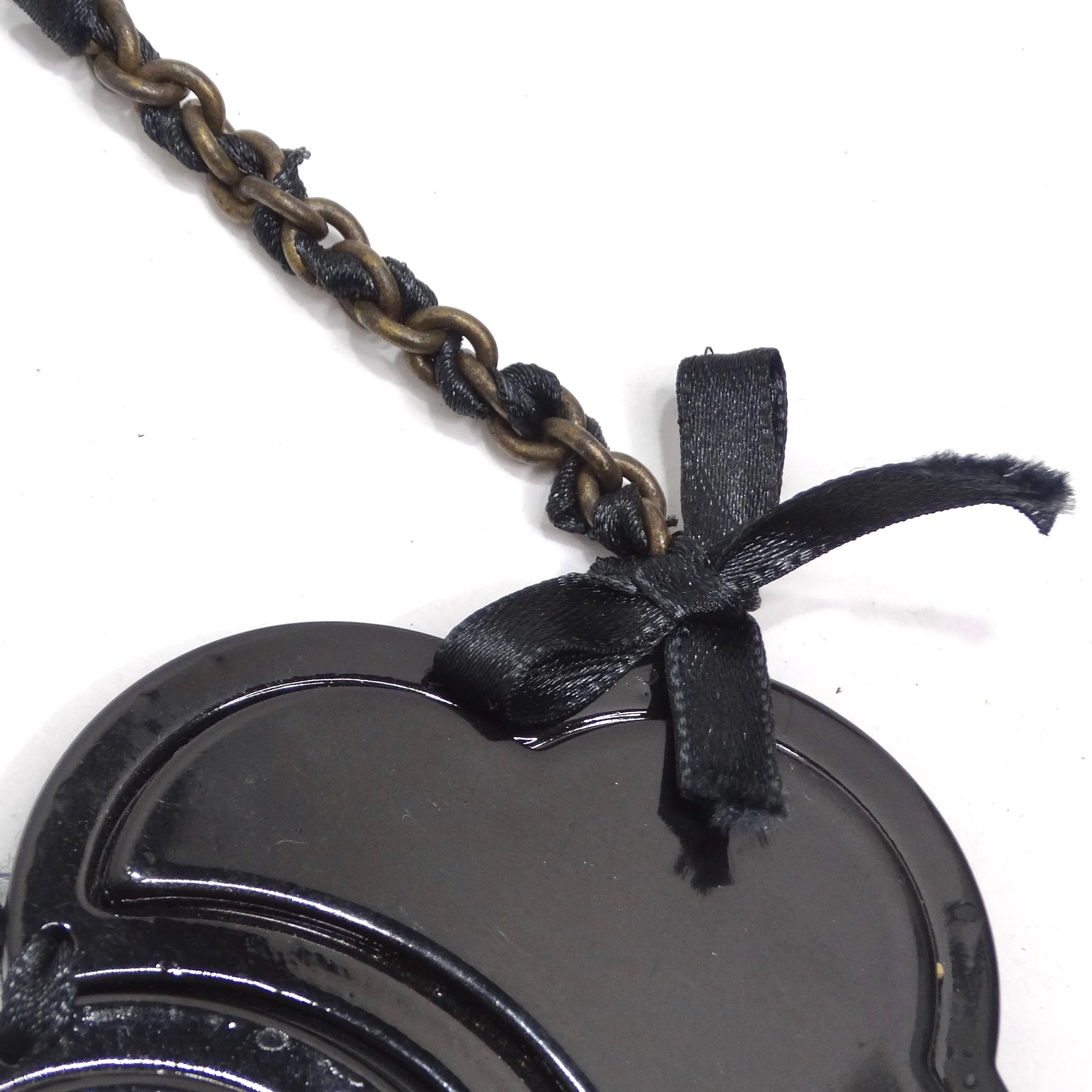 Moschino 1990s Black Flower Necklace