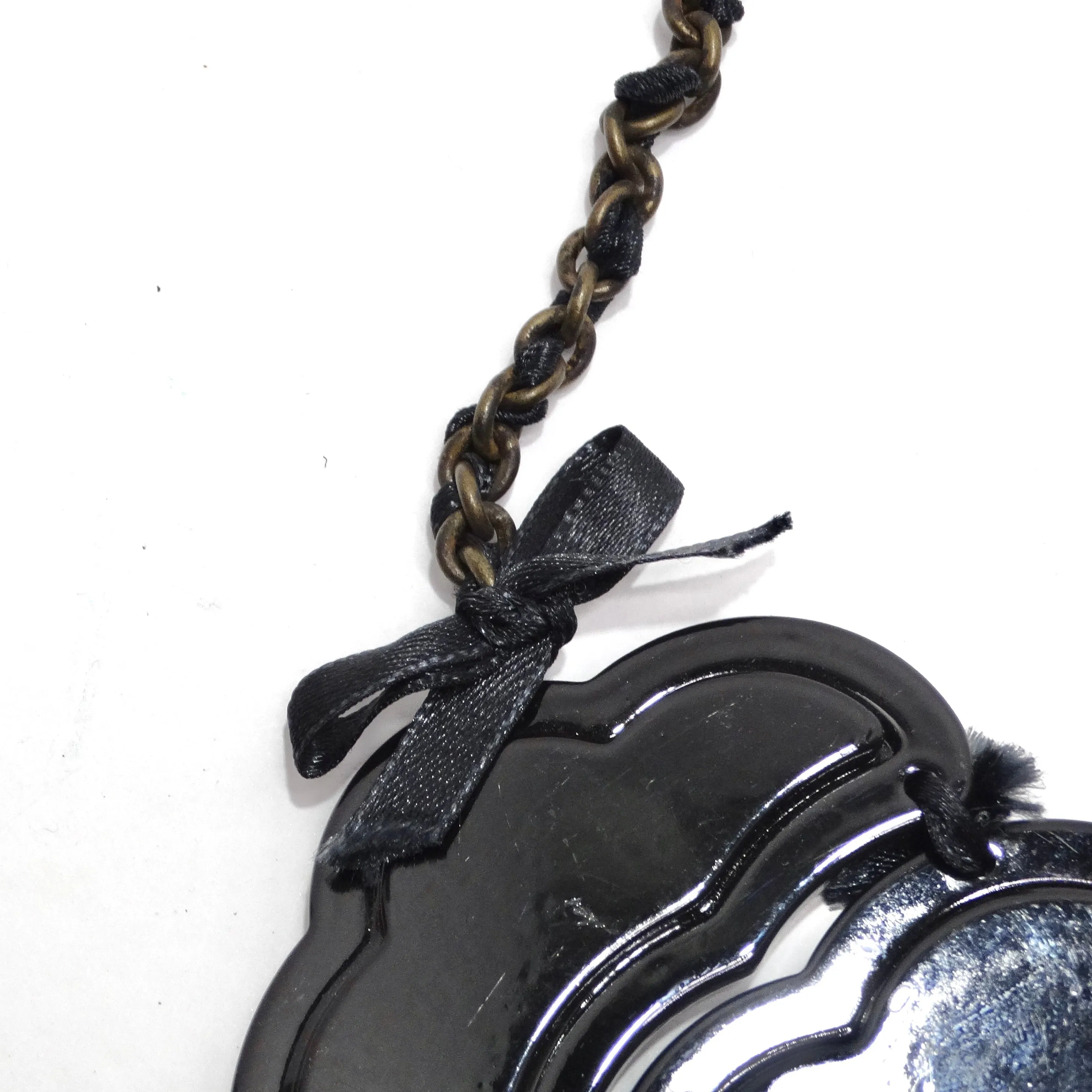 Moschino 1990s Black Flower Necklace