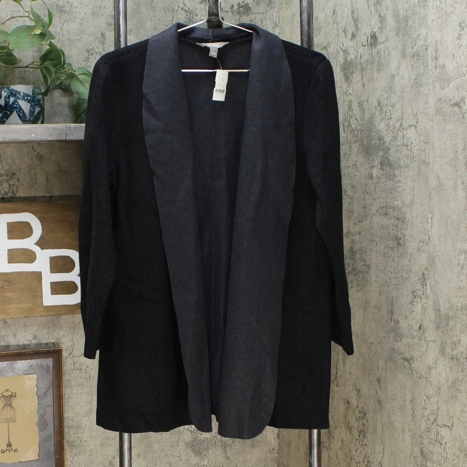 MOTTO Women's Woven Herringbone Cardigan