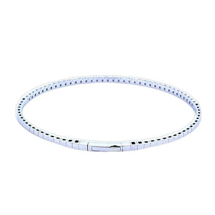 Mountz Collection Diamond Flexible Bangle Bracelet in 14K White Gold