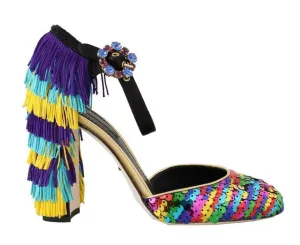 Multicolor Sequined Crystal Sandals