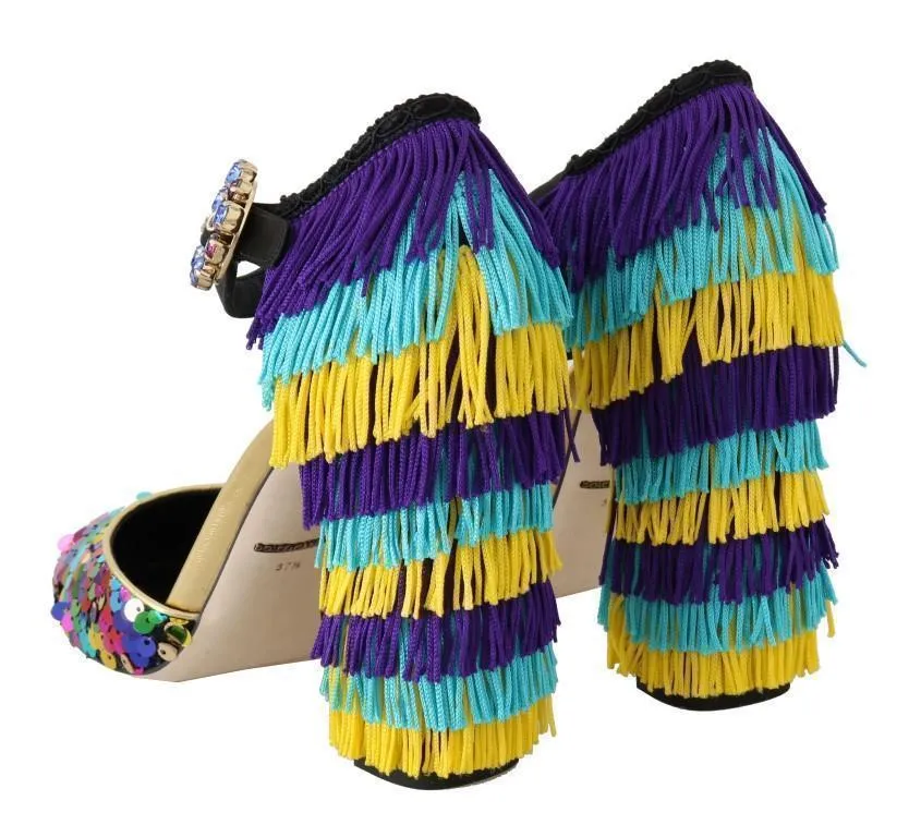 Multicolor Sequined Crystal Sandals