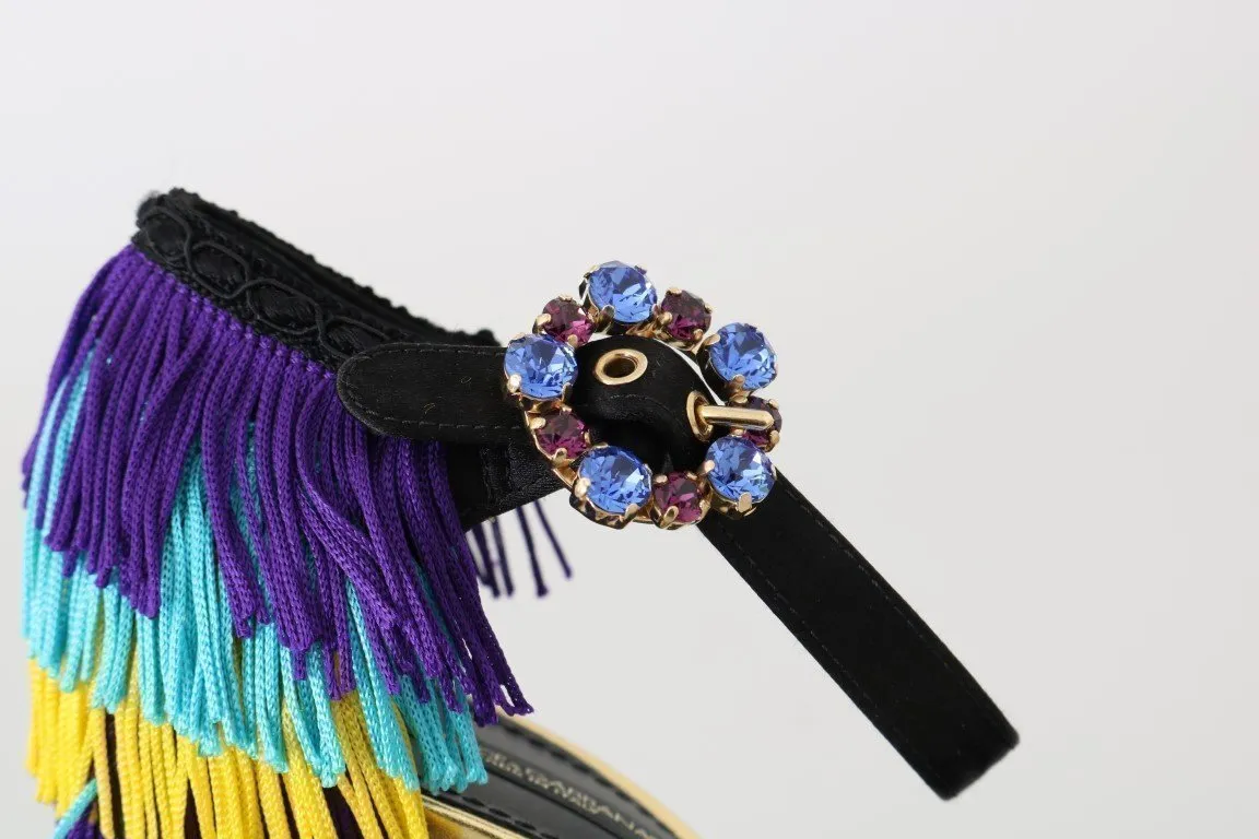Multicolor Sequined Crystal Sandals