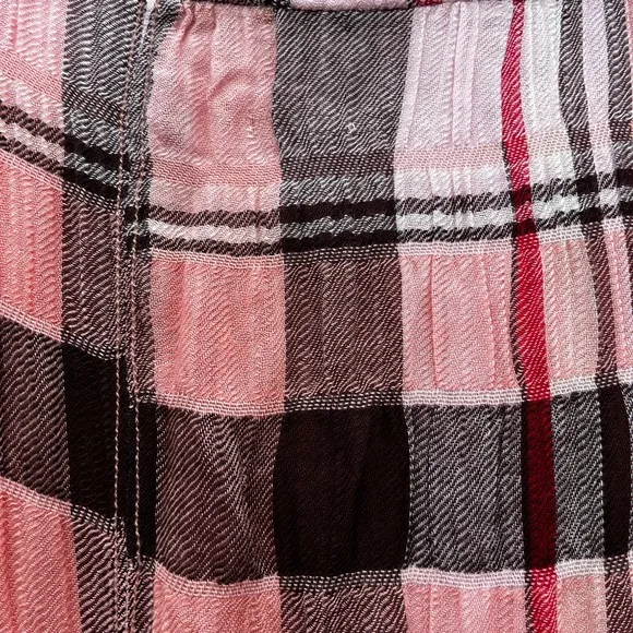 NEW Free People Bordeaux Plaid Maxi Skirt Siren Red/Rouge 90s Grunge SZ Medium