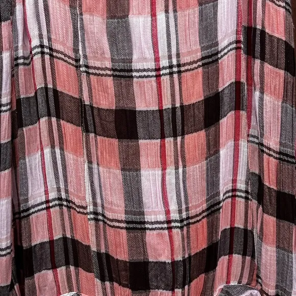NEW Free People Bordeaux Plaid Maxi Skirt Siren Red/Rouge 90s Grunge SZ Medium