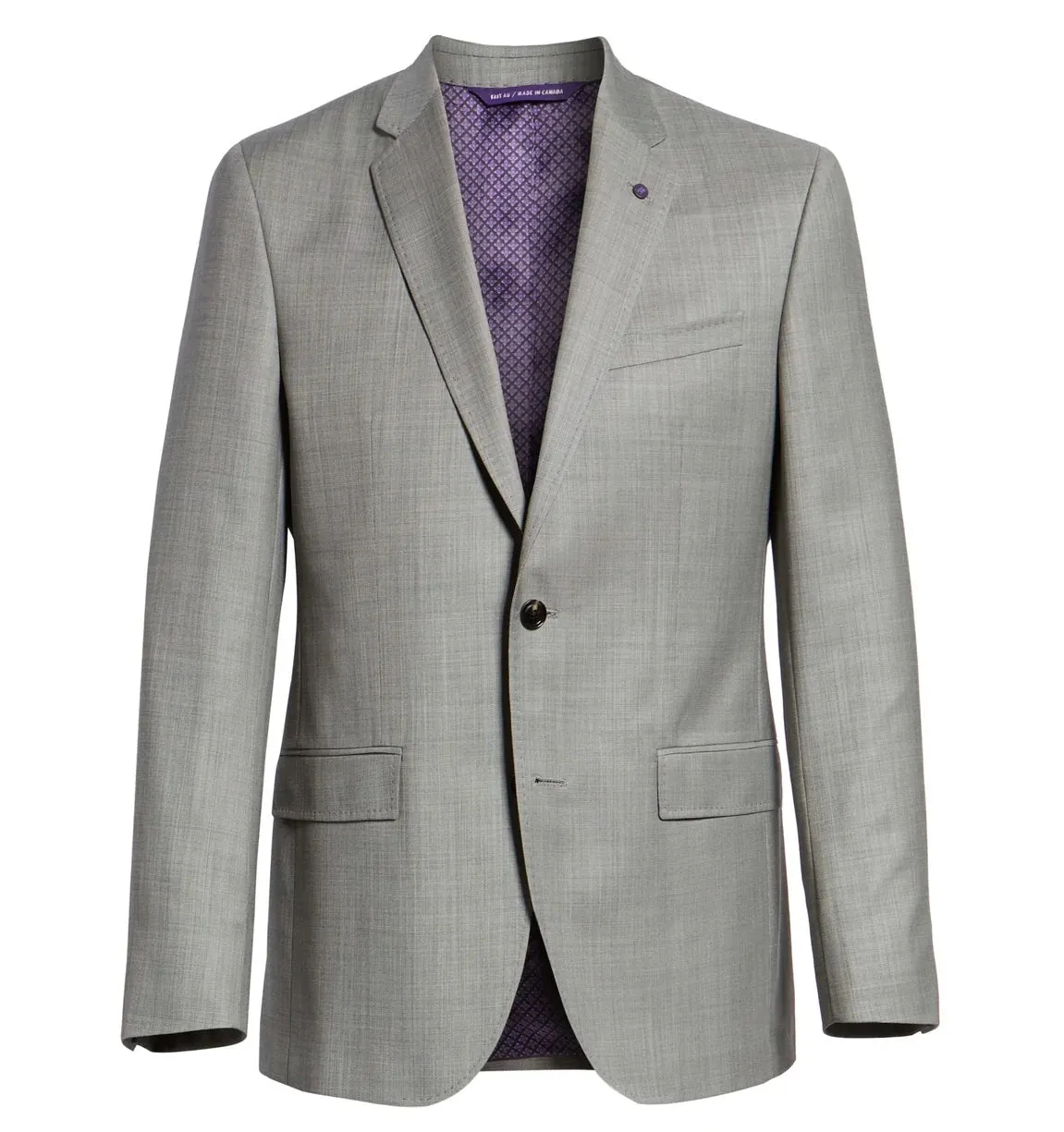 NEW TED BAKER LONDON GREY SHARKSKIN JAY SLIM FIT SUIT JACKET! JACKET ONLY!! SZ 40S! RETAILS $500 