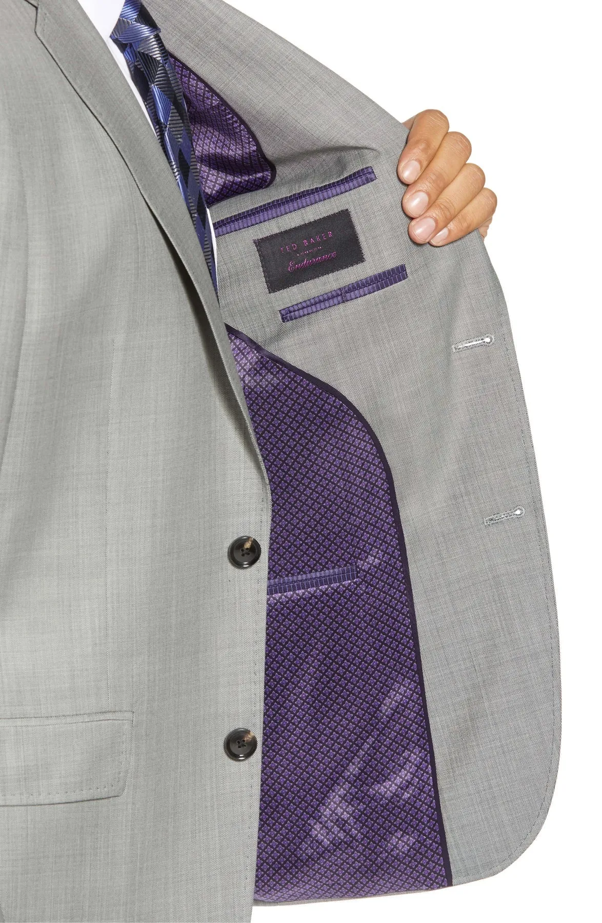 NEW TED BAKER LONDON GREY SHARKSKIN JAY SLIM FIT SUIT JACKET! JACKET ONLY!! SZ 40S! RETAILS $500 