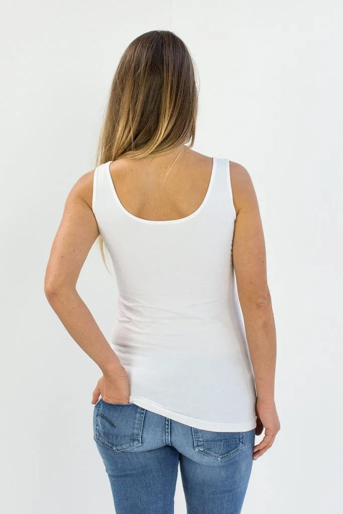 Nursing vest (with lace) in White