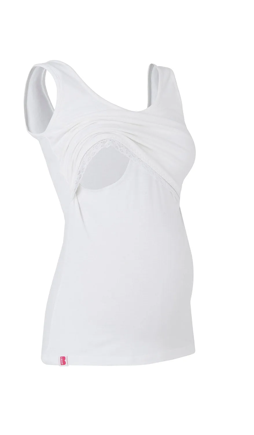 Nursing vest (with lace) in White