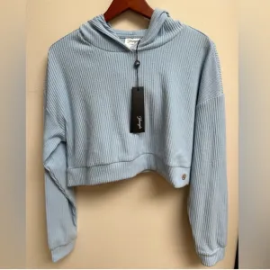 NWT Young LA Light Blue Cropped Hoodie