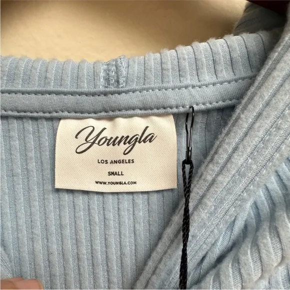 NWT Young LA Light Blue Cropped Hoodie