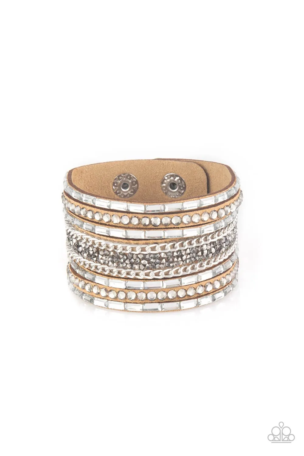 Paparazzi Rhinestone Rumble Bracelet Brown