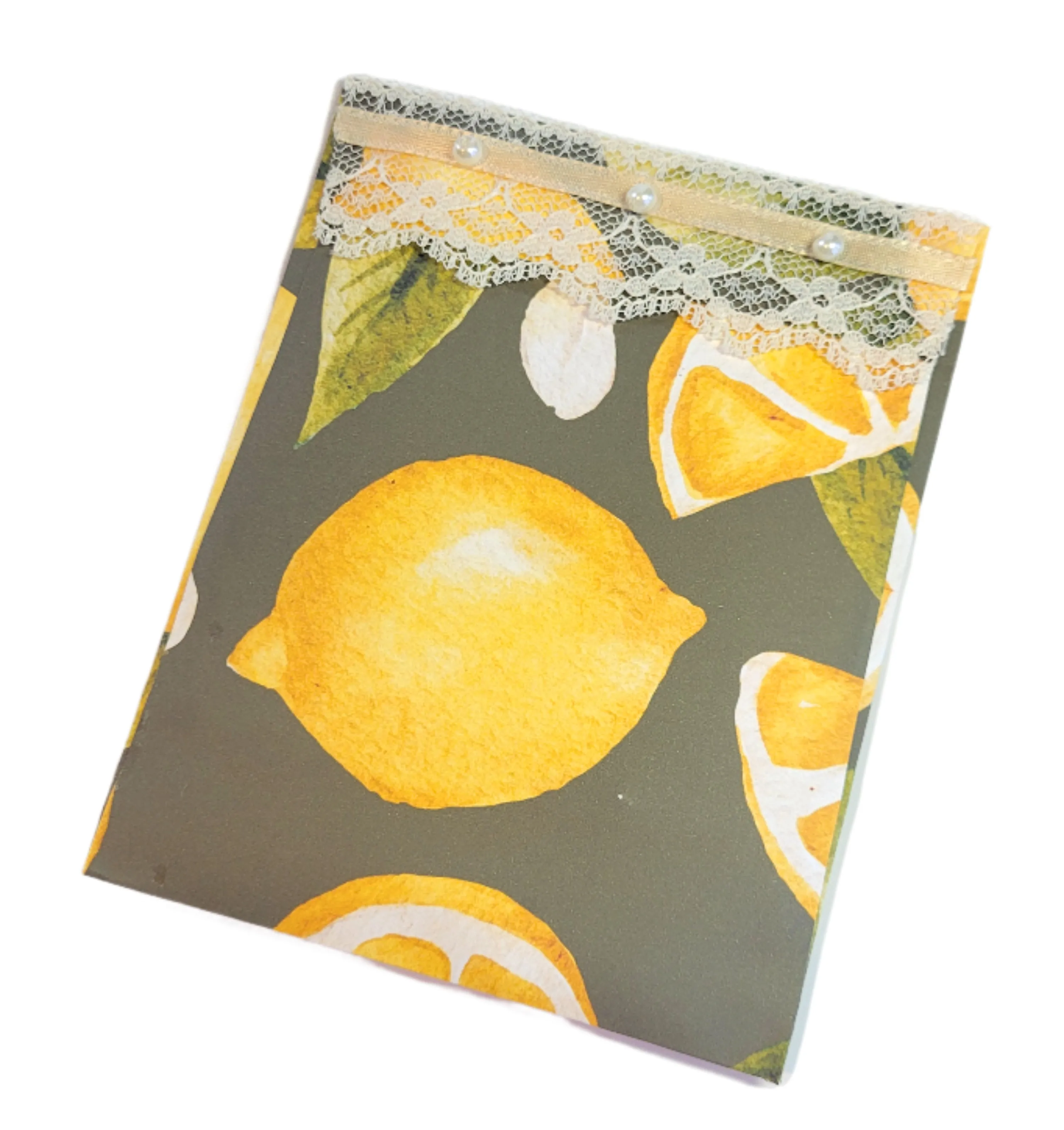Pearls & Lace Lemongrass Scented Drawer, Closet & Car Sachets, Large Size 4" x 5", 3-Pack