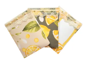 Pearls & Lace Lemongrass Scented Drawer, Closet & Car Sachets, Large Size 4" x 5", 3-Pack