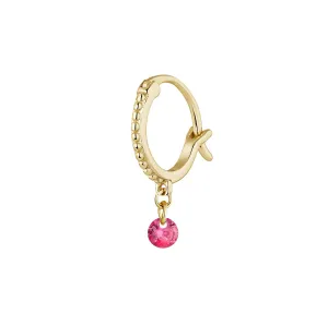 PENDIENTE PIERCING ARO ORO AMARILLO CORUNDUM CHIC-W