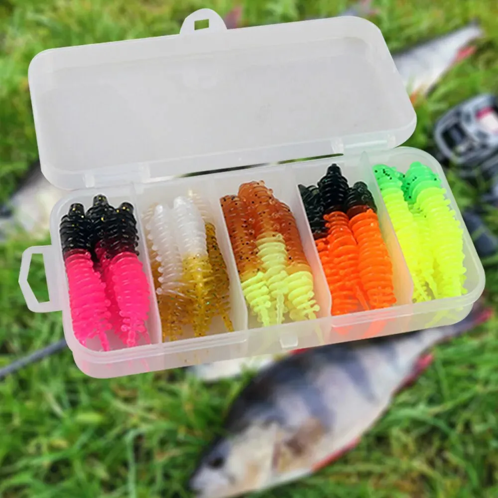 Quality Fishing Lure 5cm 1.27G Soft 30pcs Needle Tail with Box Soft Lure Kit
