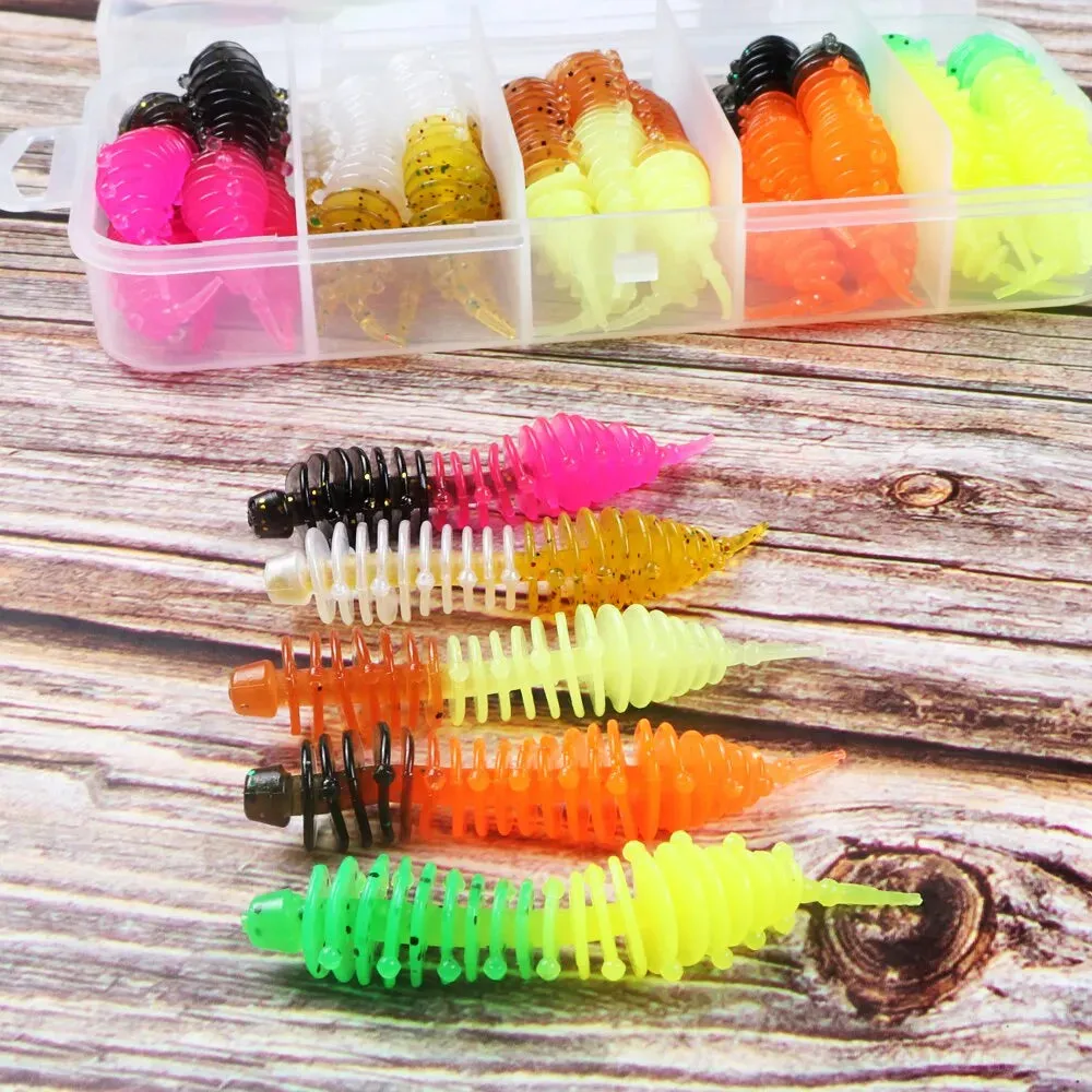 Quality Fishing Lure 5cm 1.27G Soft 30pcs Needle Tail with Box Soft Lure Kit