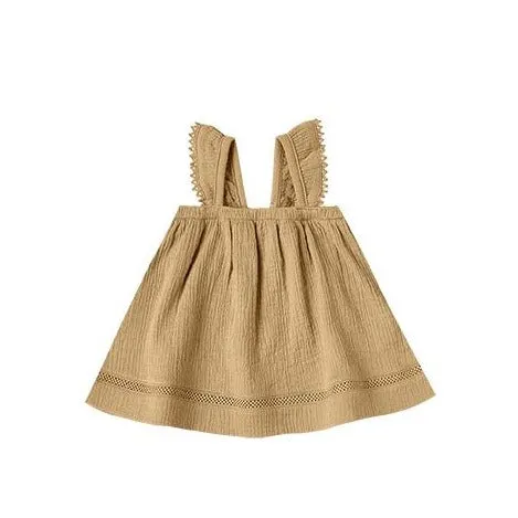 Quincy Mae Woven Ruffle Dress - Gold