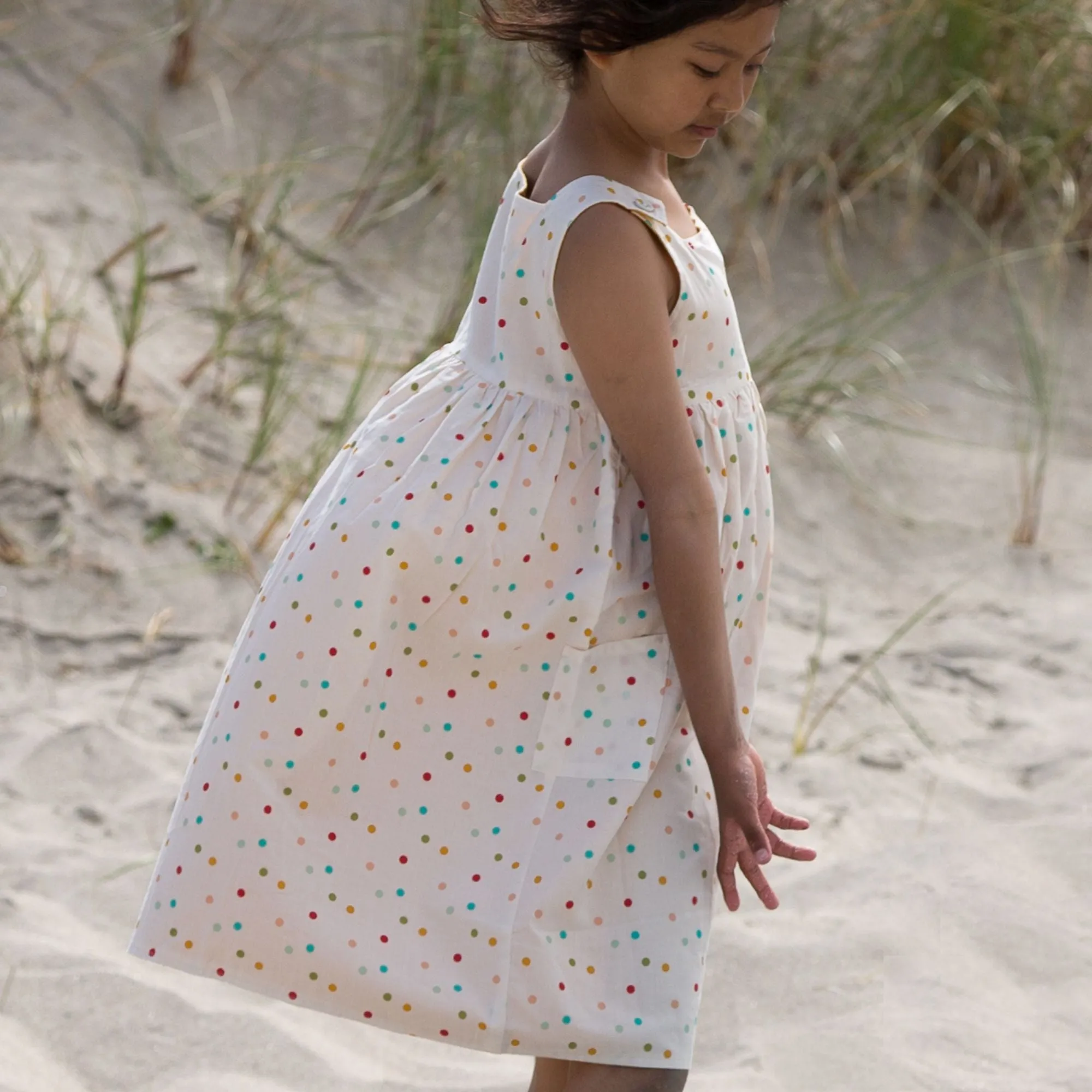 Rainbow Spots Reversible Pinny Dress