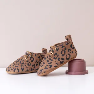 River Tan Leopard Print Unisex Oxfords