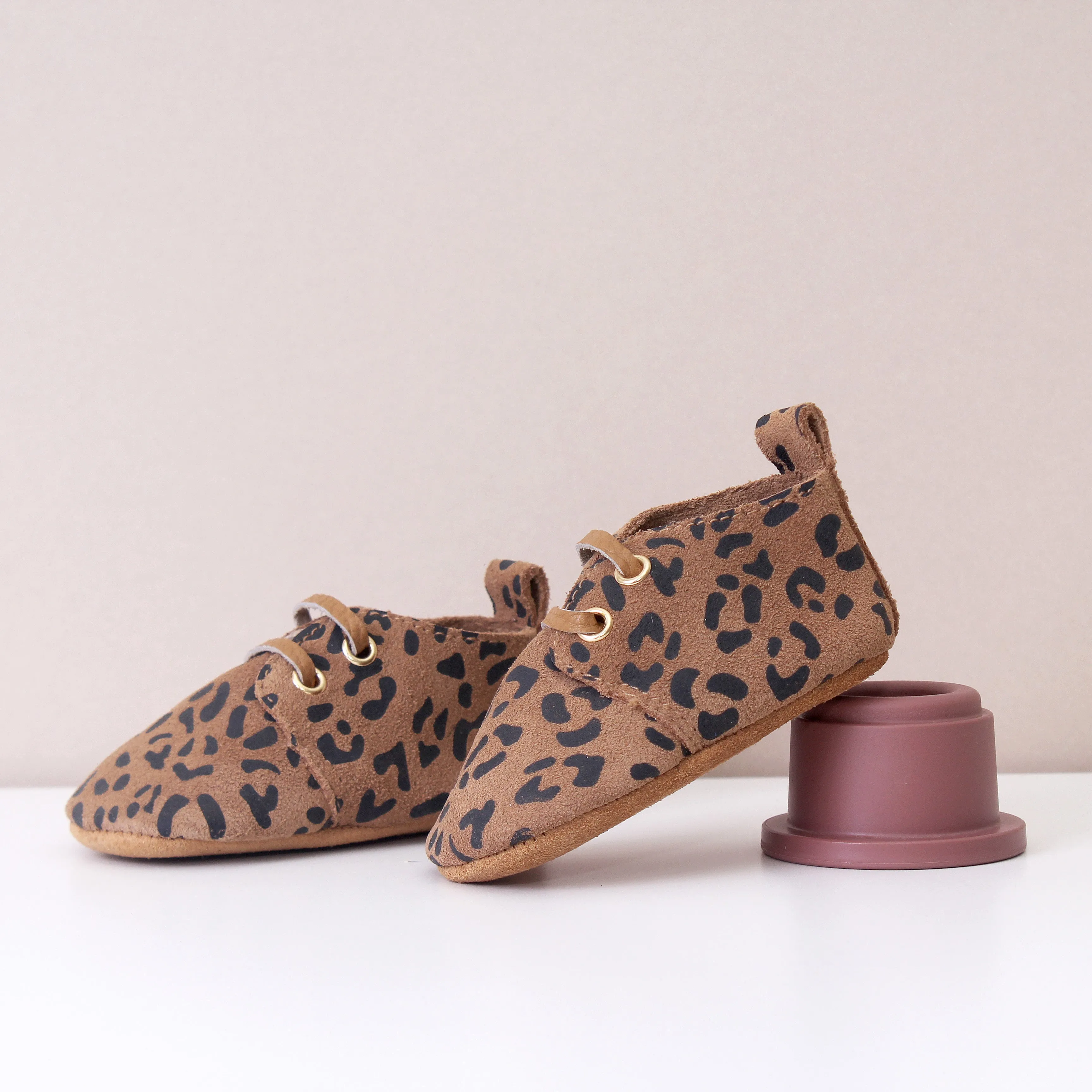 River Tan Leopard Print Unisex Oxfords