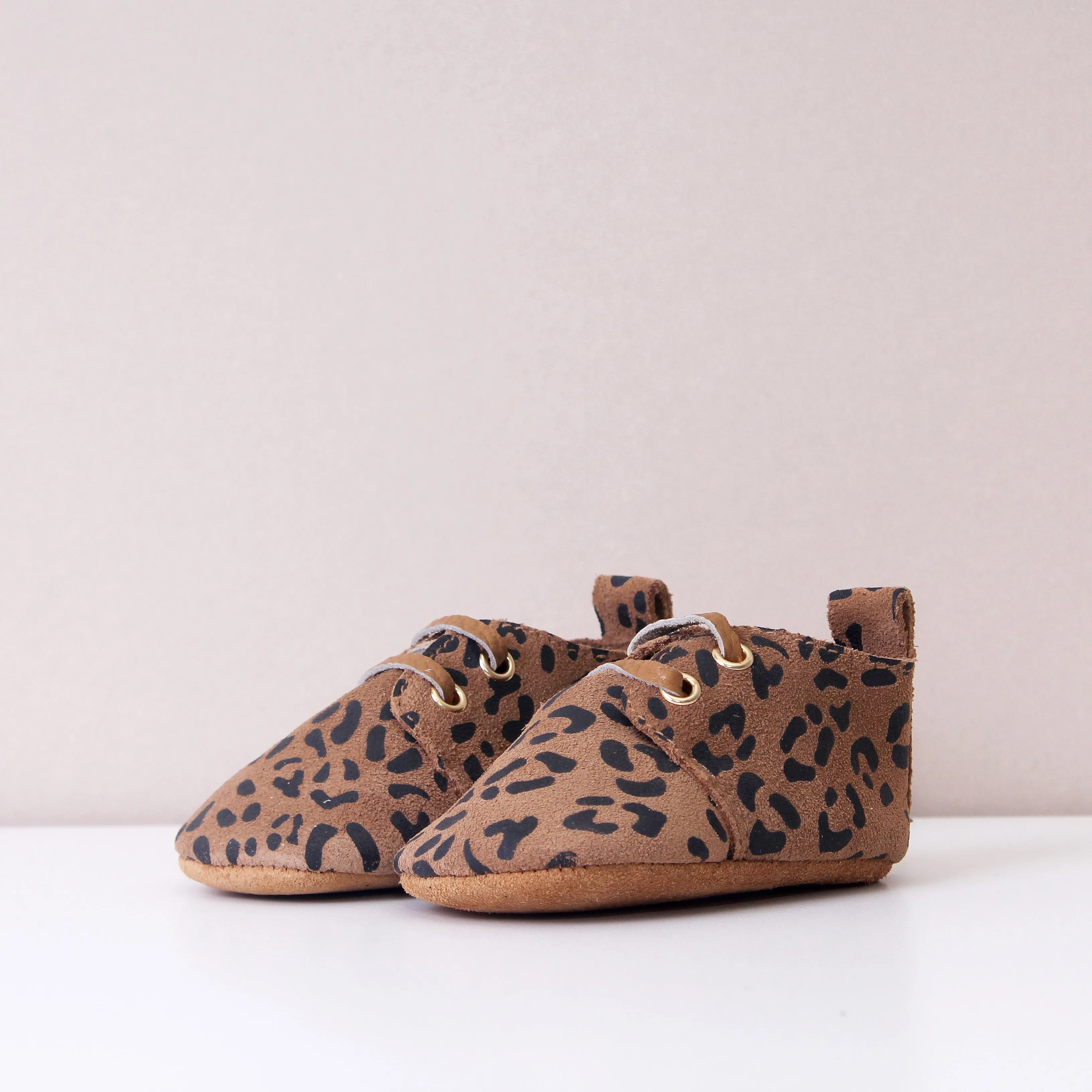 River Tan Leopard Print Unisex Oxfords