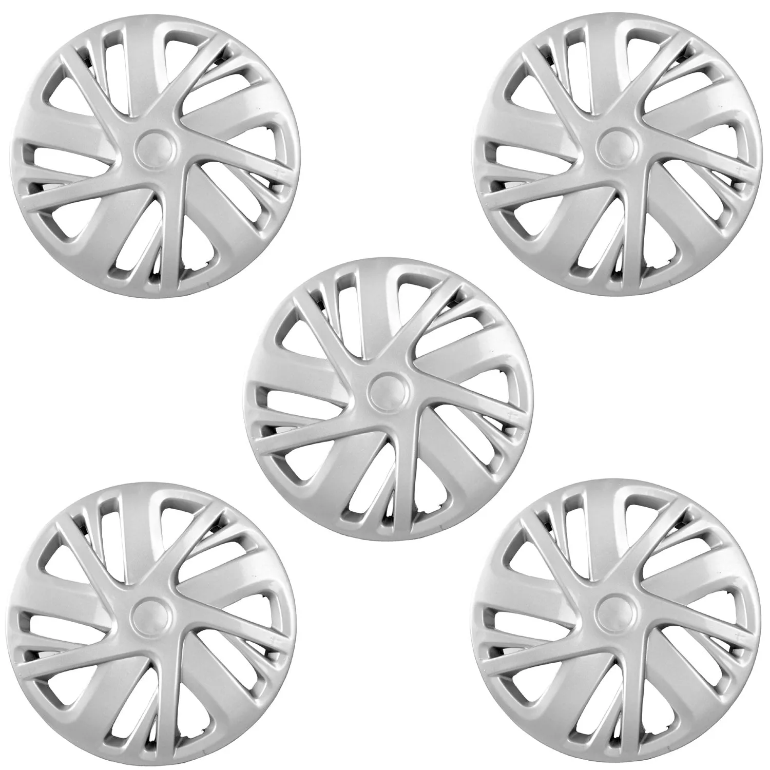 R.J.VON Premium Stylish Silver Colour Wheel Cover For All Cars (Set Of 5).