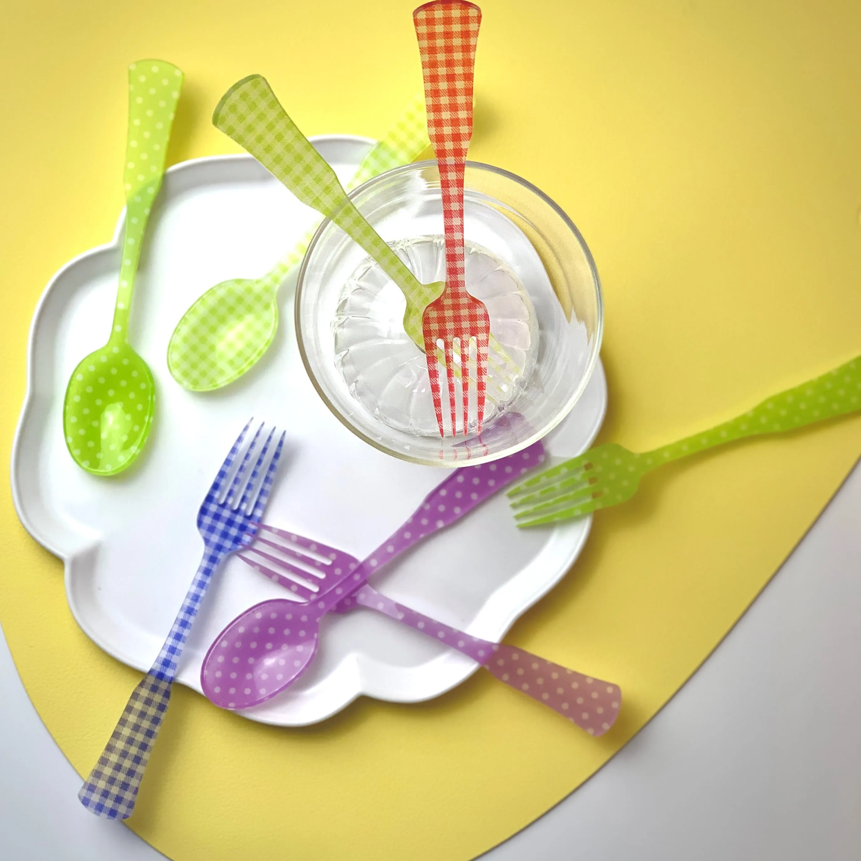 Sabre Paris- Acrylic Chic Charme Vichy Cake fork
