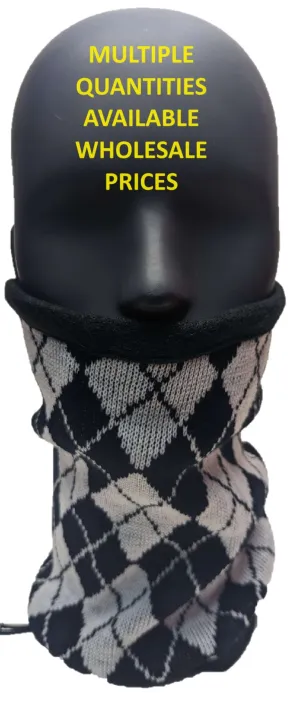 SCARF Necktube Snood WHOLESALE Mask Biker Winter Warm Argyle Multi Quantity x 5