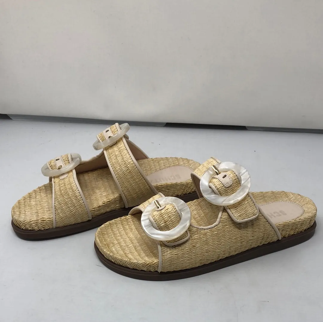Schutz Tan Bamboo Woven "Birkenstocks"