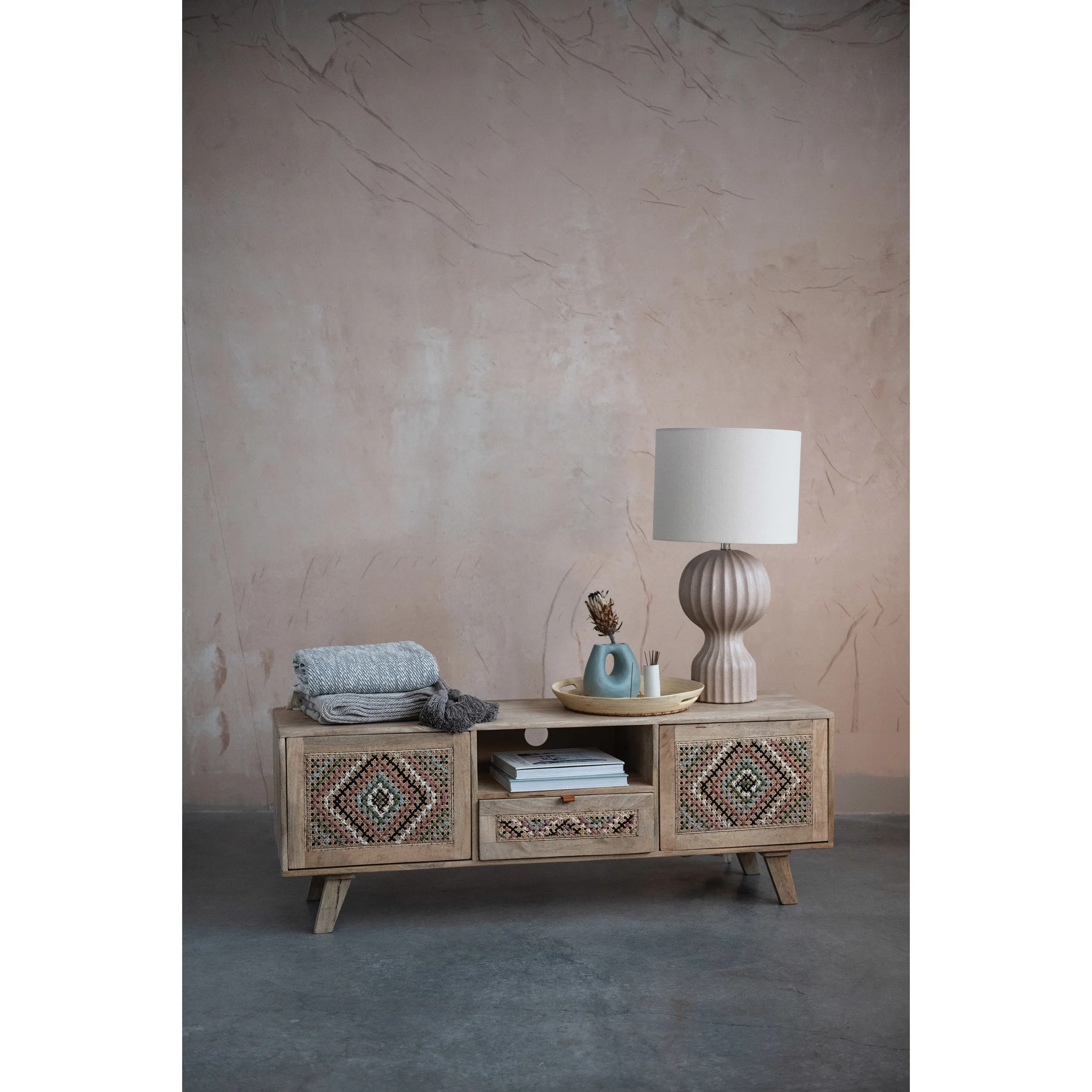 SEPIA AZTEC LINE WOVEN THROW