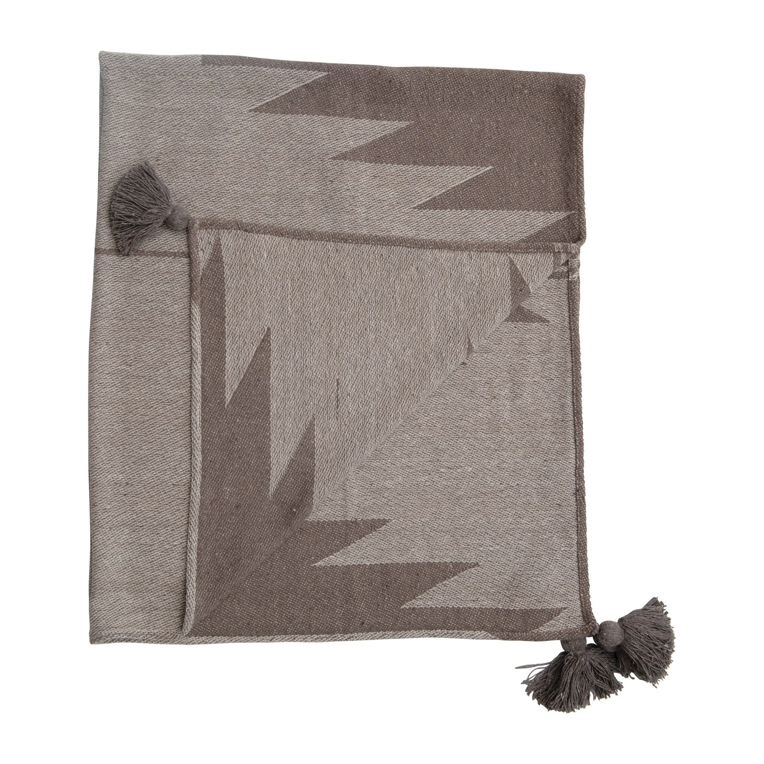 SEPIA AZTEC LINE WOVEN THROW