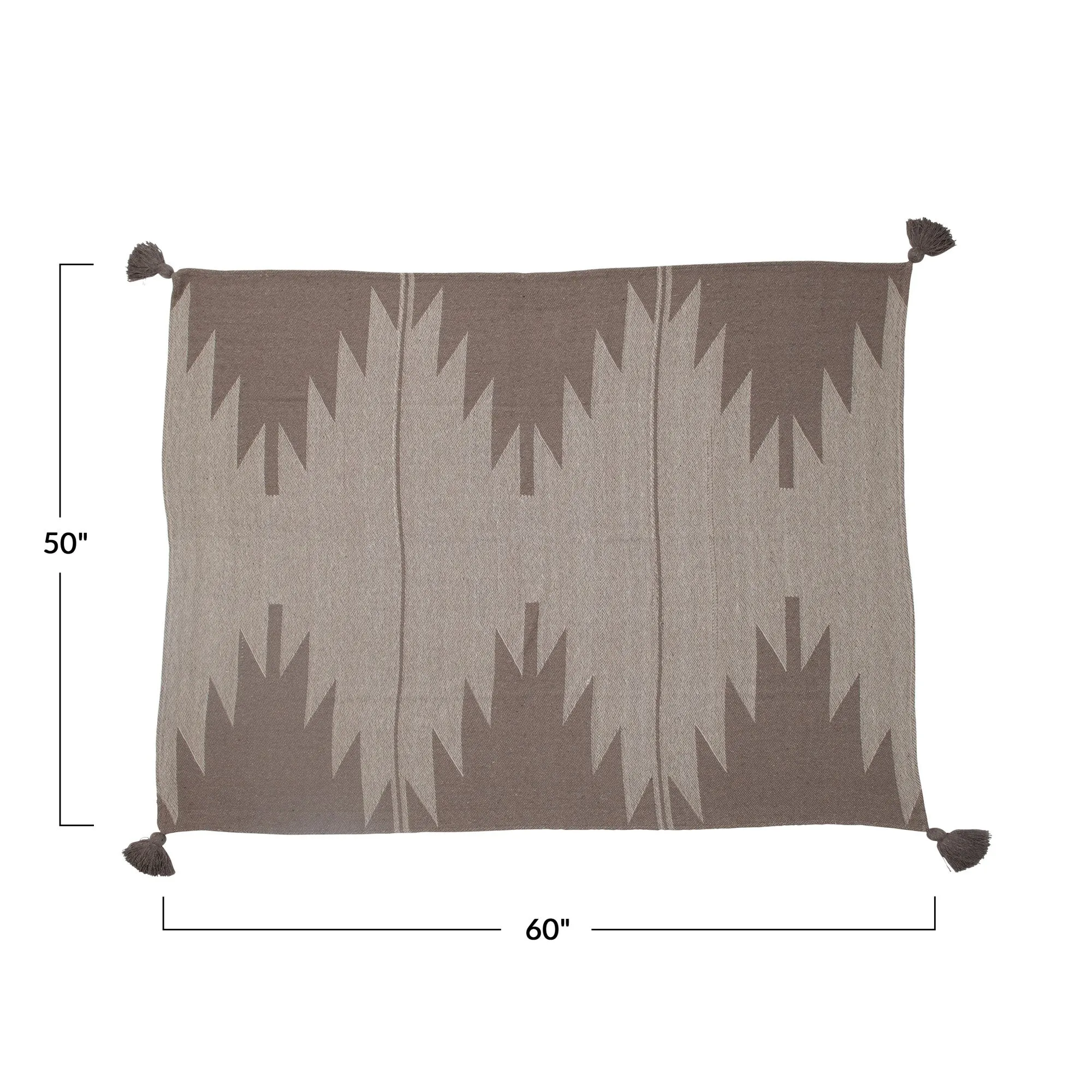 SEPIA AZTEC LINE WOVEN THROW