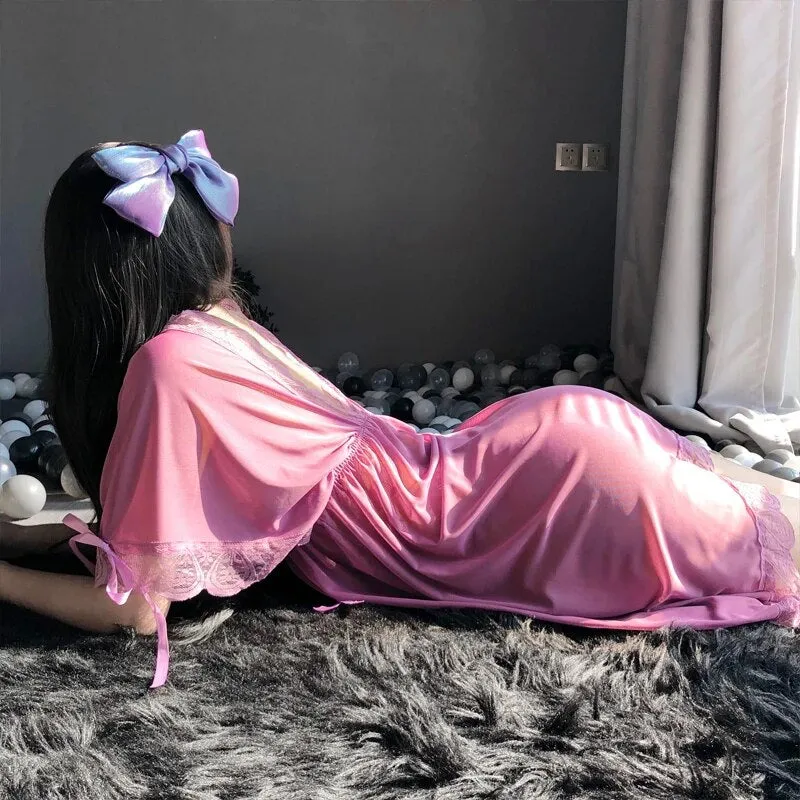 Sexy Butterfly V-Neck Nightgown in 4 Stylish Colors