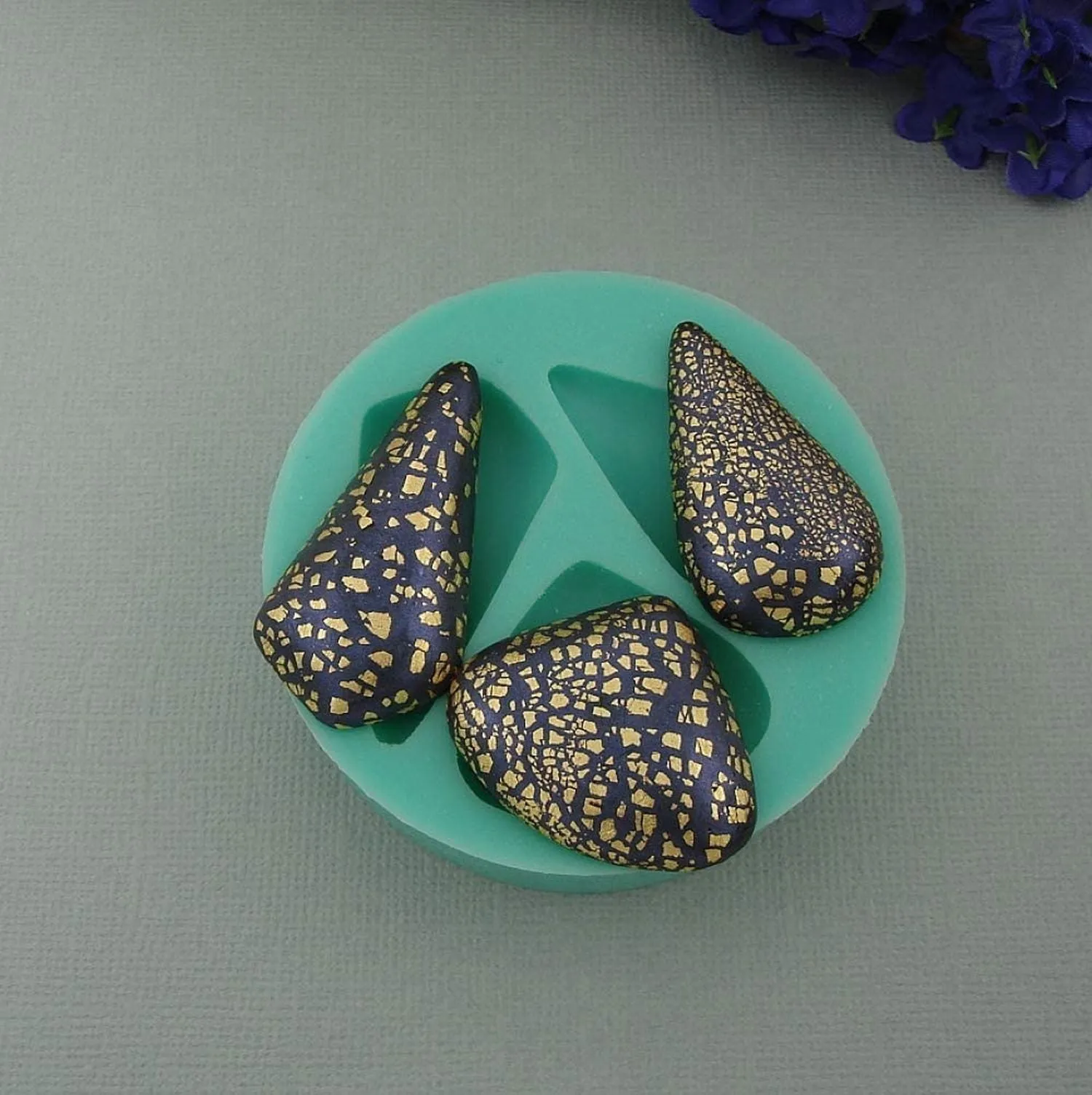 Silicon Mold Three Stones Jewelry Making Resin Polymer Clay.
