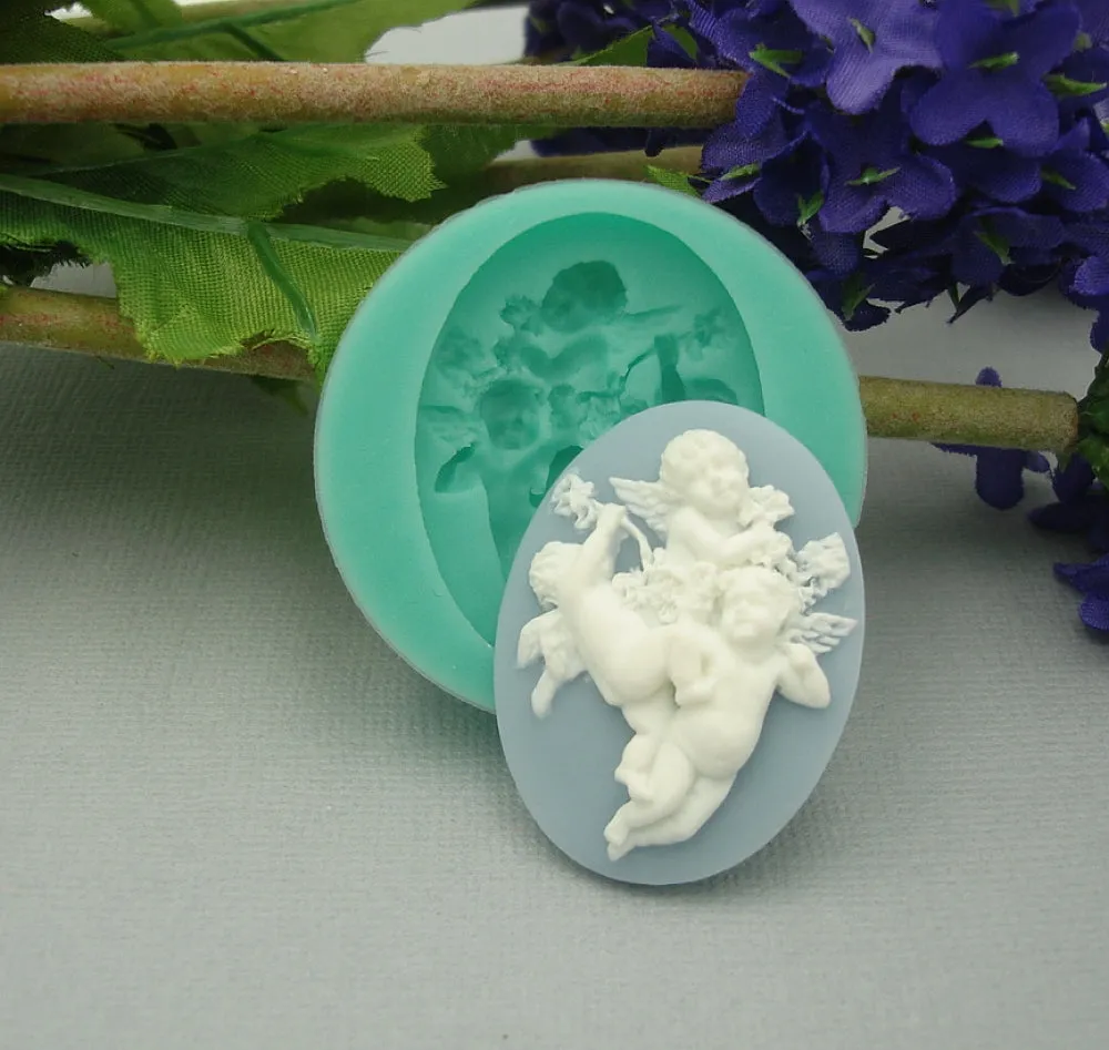 Silicone Mold Cherub Cameo for Crafts, Jewelry, Resin, Polymer Clay.