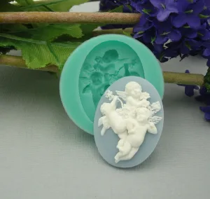 Silicone Mold Cherub Cameo for Crafts, Jewelry, Resin, Polymer Clay.
